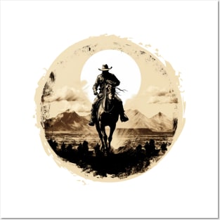 Riding the Moonlit Range: Cowboy Silhouette Posters and Art